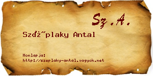 Széplaky Antal névjegykártya